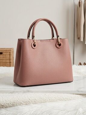 Affordable Fashion Finds Structured Tote in Dusty Rose